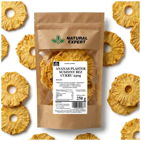 ANANAS PLASTER SUSZONY BEZ CUKRU 250g