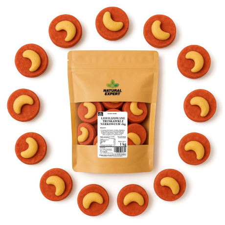 LIOFILIZOWANE TRUSKAWKI Z NERKOWCEM 1kg