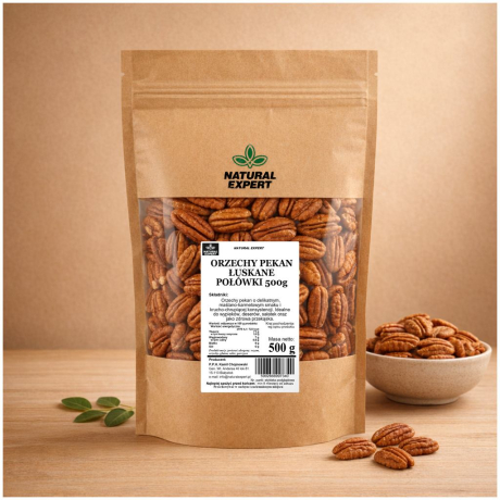 ORZECHY PEKAN ŁUSKANE POŁÓWKI 500g