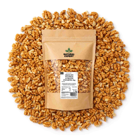 ORZECHY WŁOSKIE ŁUSKANE ĆWIARTKI 1kg