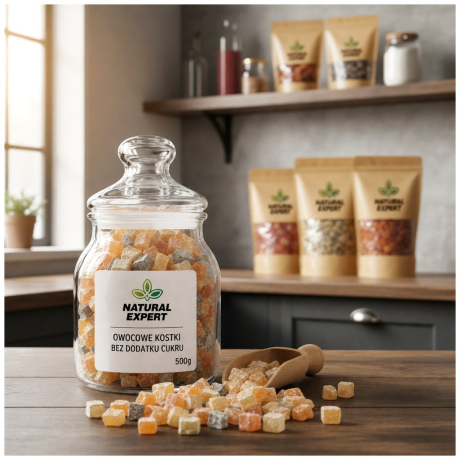OWOCOWE KOSTKI BEZ DODATKU CUKRU 500g