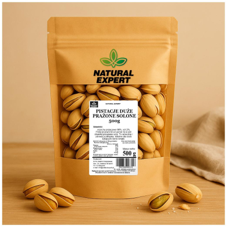 PISTACJE DUŻE PRAŻONE SOLONE 500g