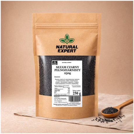 SEZAM CZARNY PEŁNOZIARNISTY 250g