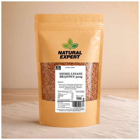 SIEMIĘ LNIANE BRĄZOWE 500g