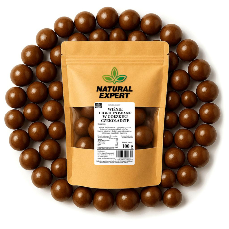 WIŚNIE LIOFILIZOWANE W GORZKIEJ CZEKOLADZIE 100g