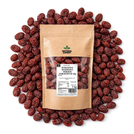 ŻURAWINA SŁODZONA SOKIEM JABŁKOWYM 1kg