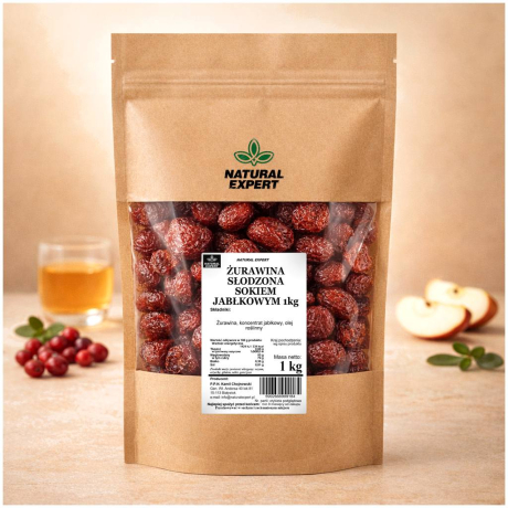 ŻURAWINA SŁODZONA SOKIEM JABŁKOWYM 1kg