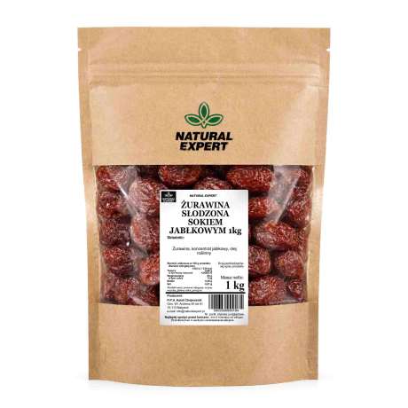 ŻURAWINA SŁODZONA SOKIEM JABŁKOWYM 1kg