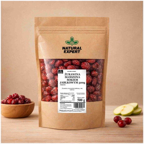 ŻURAWINA SŁODZONA SOKIEM JABŁKOWYM 500g