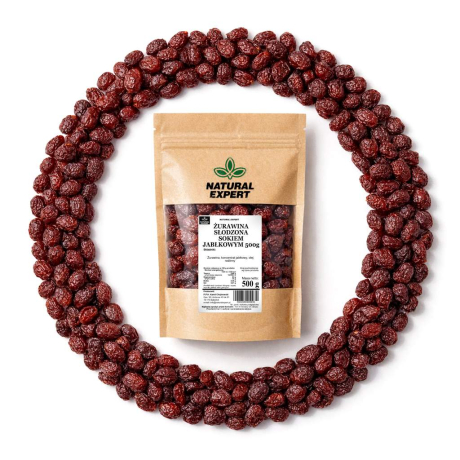 ŻURAWINA SŁODZONA SOKIEM JABŁKOWYM 500g