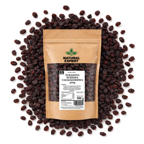 ŻURAWINA SUSZONA CAŁOJAGODOWA 500g