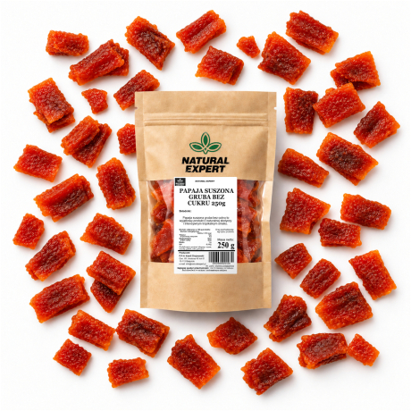 PAPAJA SUSZONA GRUBA BEZ CUKRU 250g