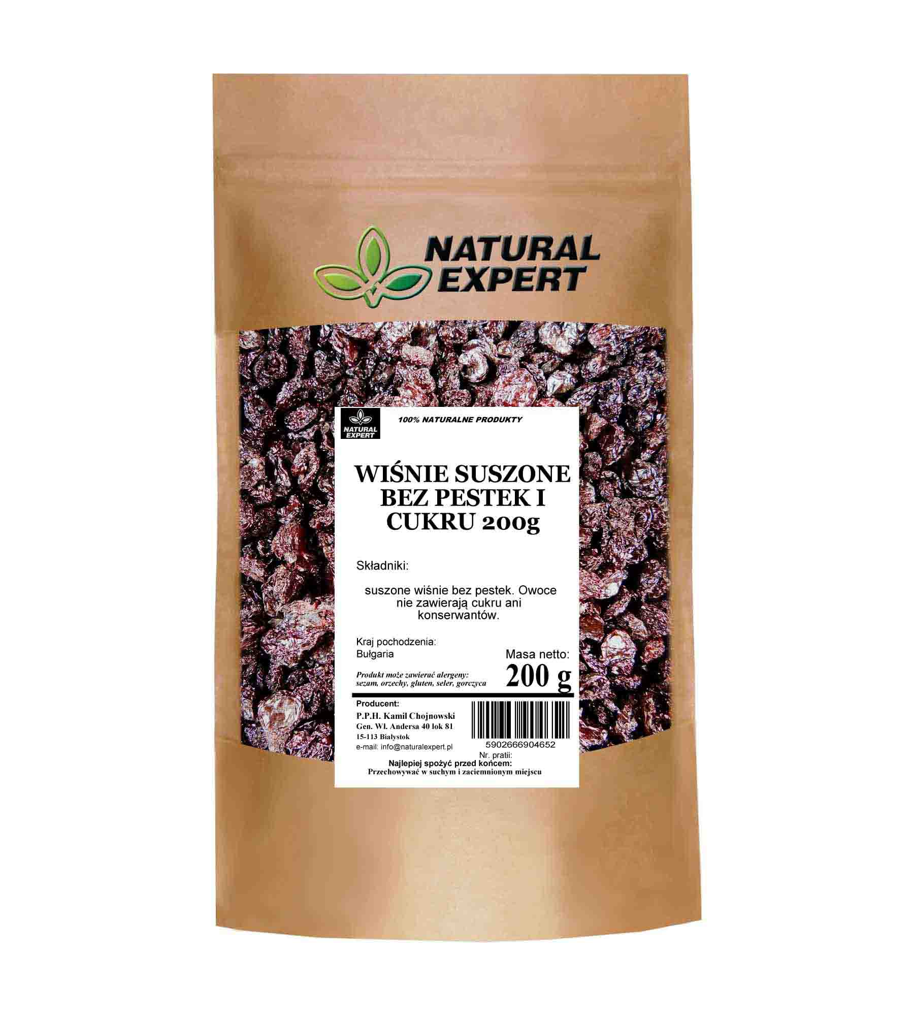Oryginalne zdjęcie WIŚNIE SUSZONE BEZ CUKRU 200 g NATURAL EXPERT